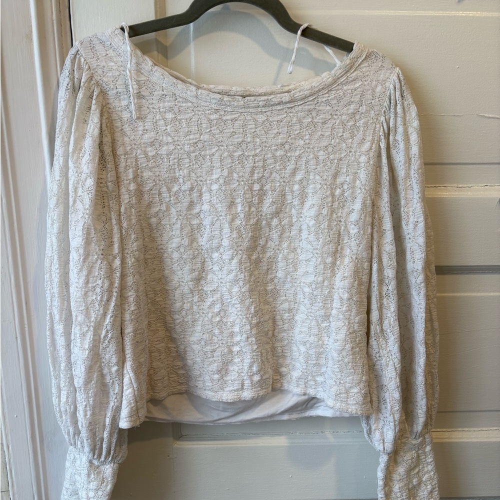 Free people Lace long sleeve top